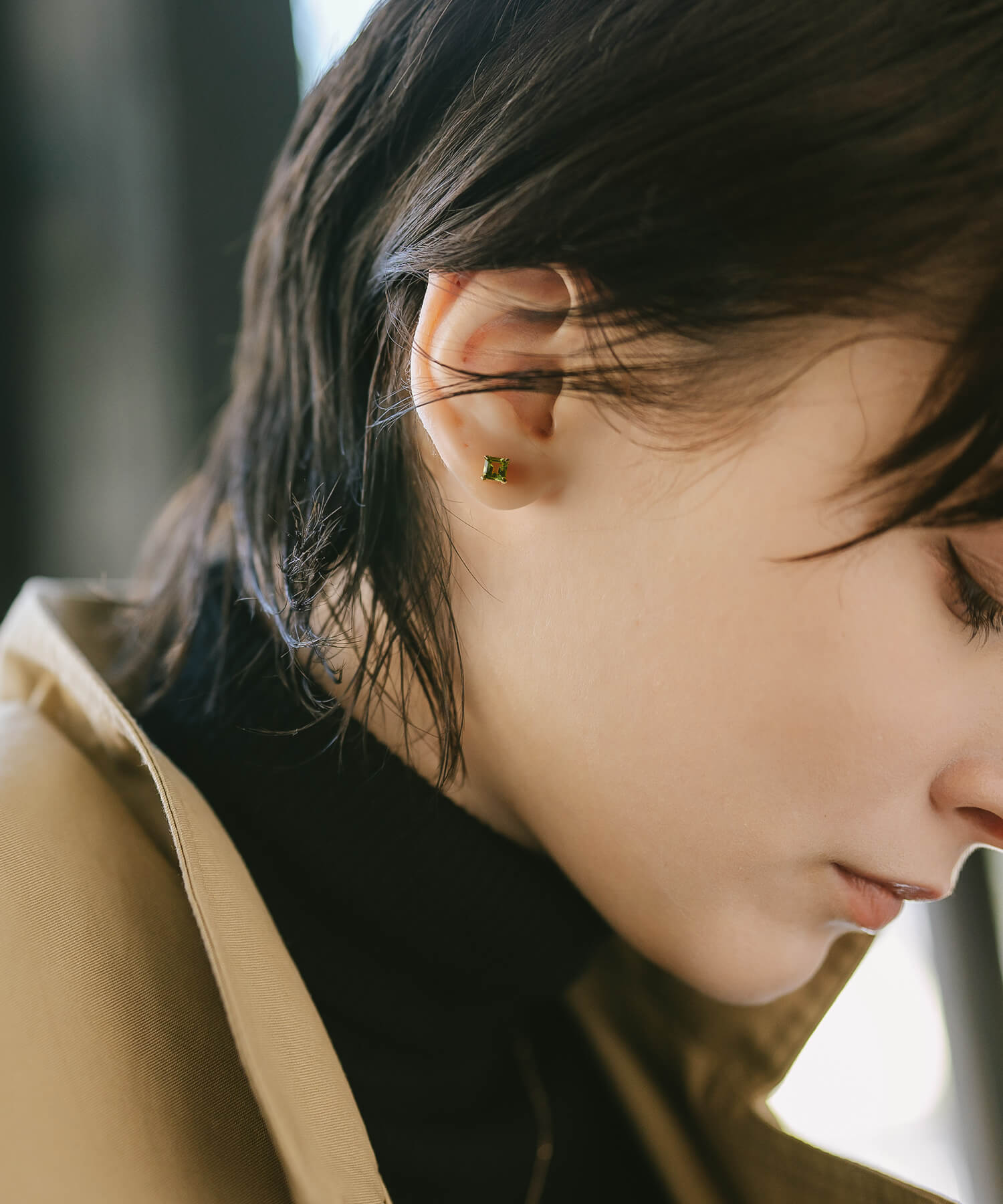 10K Gold Square Prism Earrings | TETRA ENA