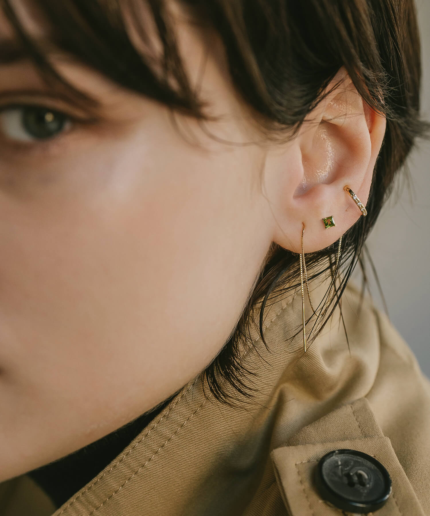 10K Gold Square Prism Earrings | TETRA ENA