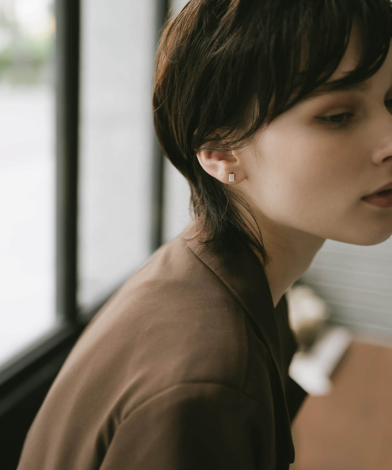 10K Gold Baguette-cut Opal Earrings | TETRA-IRIS