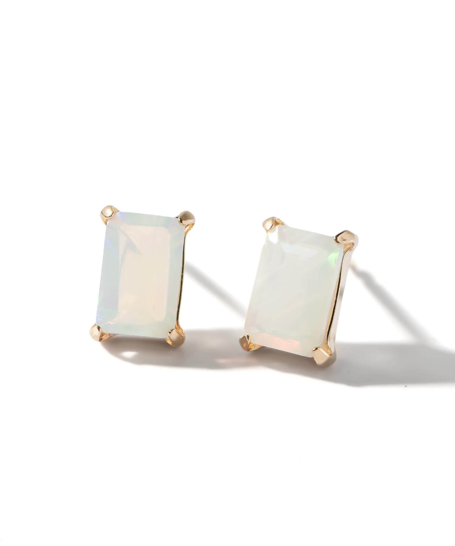 10K Gold Baguette-cut Opal Earrings | TETRA-IRIS