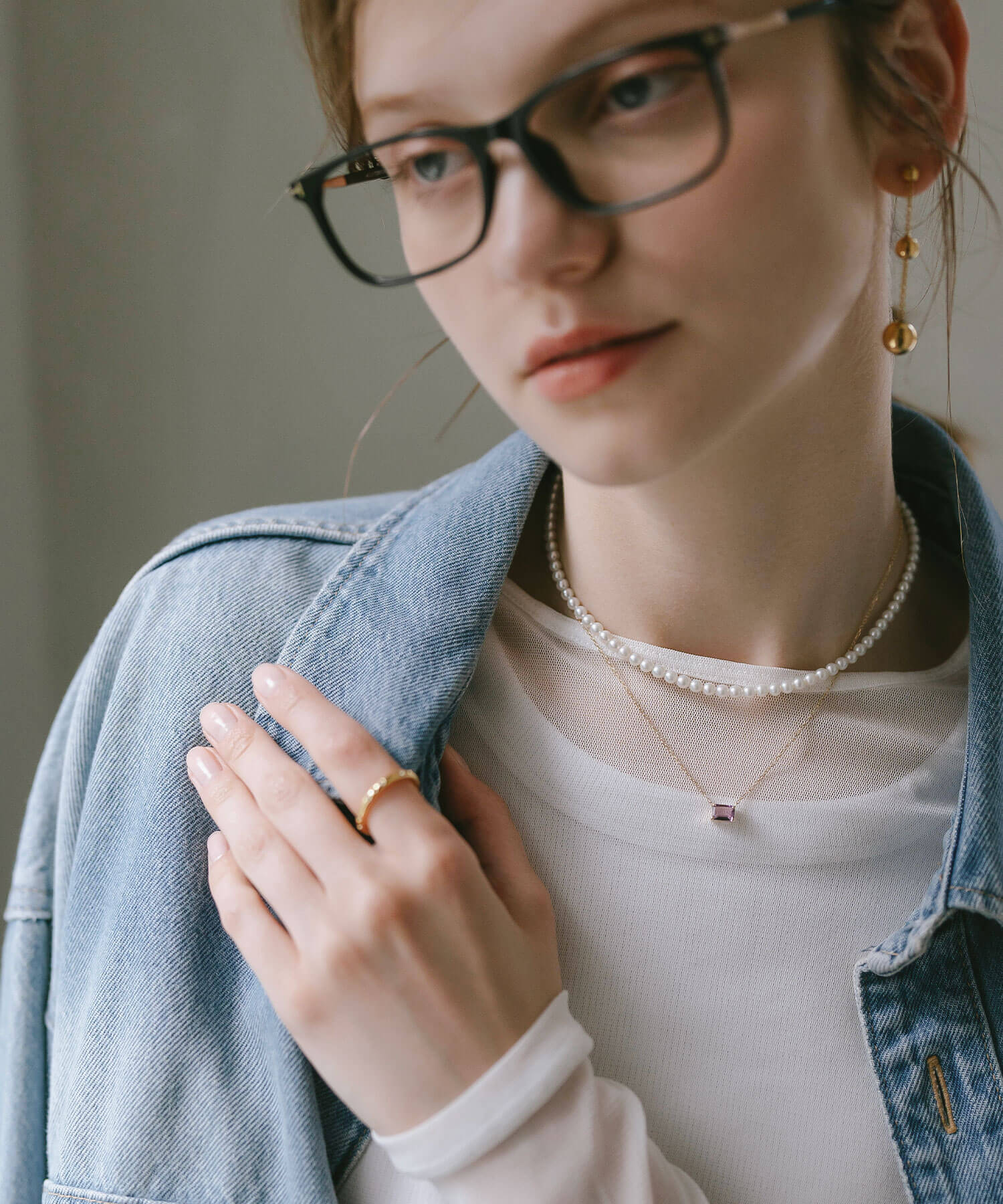 10K Gold Emerald Cut Gemstone Necklace | TETRA-SJU