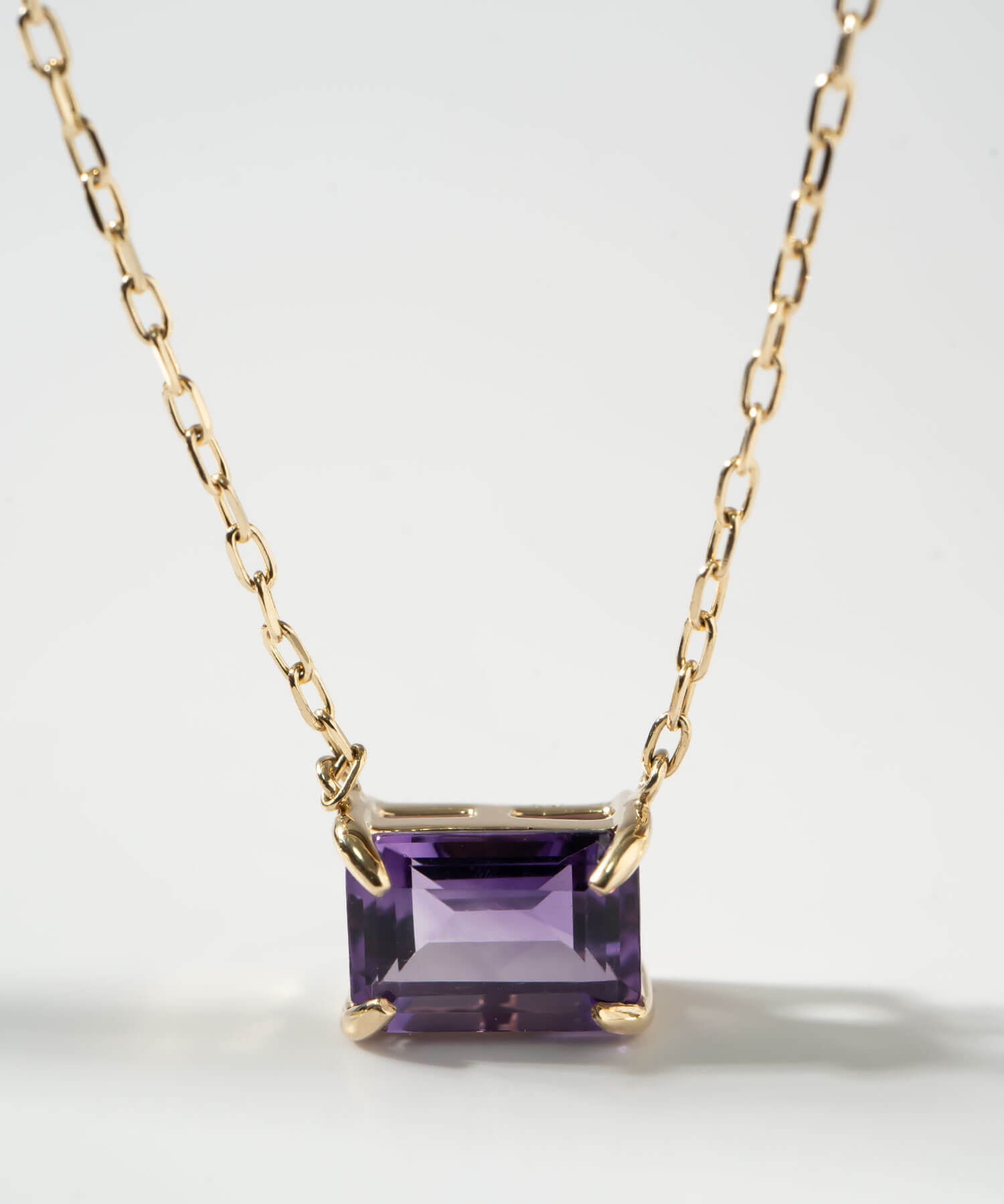 10K Gold Emerald Cut Gemstone Necklace | TETRA-SJU