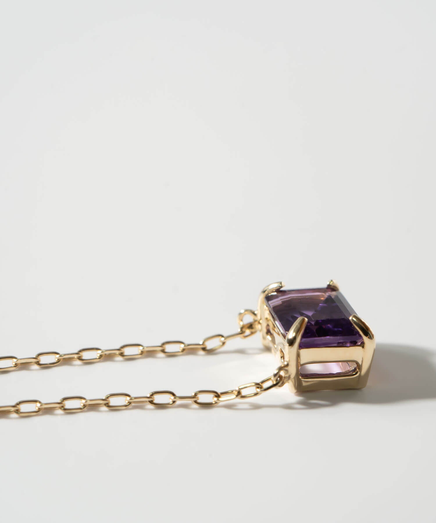 10K Gold Emerald Cut Gemstone Necklace | TETRA-SJU