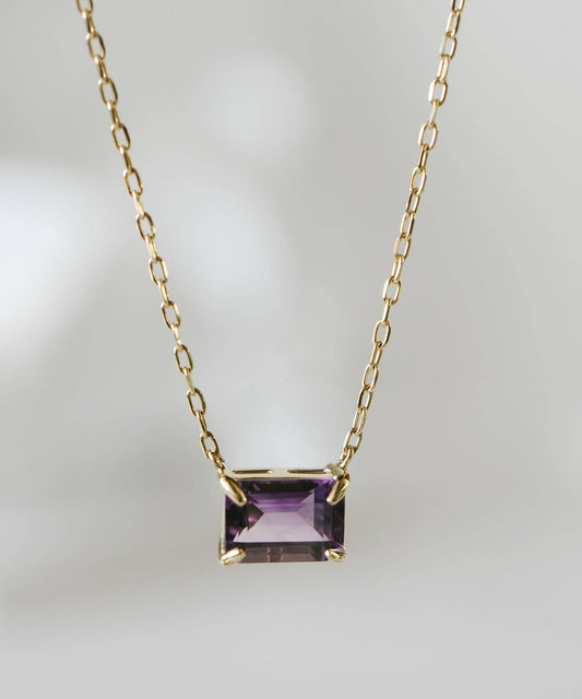 K10 Emerald Cut Gemstone Necklace | TETRA-SJU NECKLACE