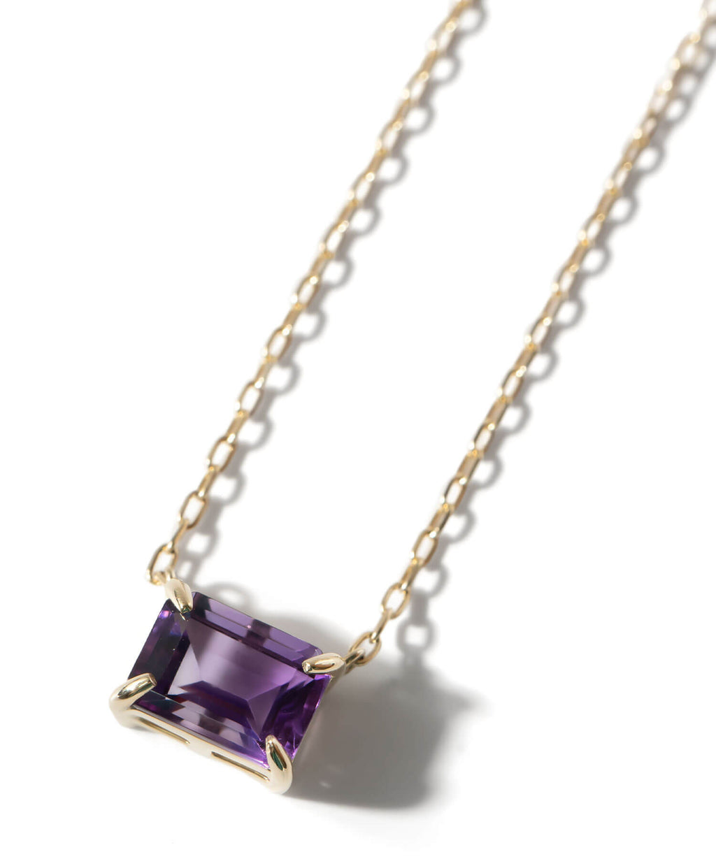10K Gold Emerald Cut Gemstone Necklace | TETRA-SJU