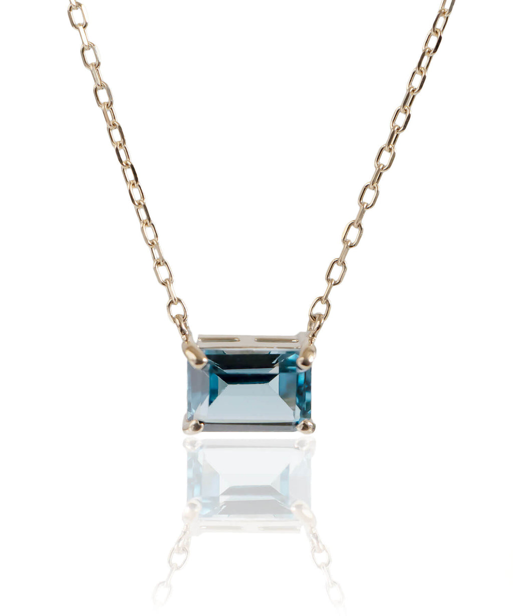 10K Gold Emerald Cut Gemstone Necklace | TETRA-SJU