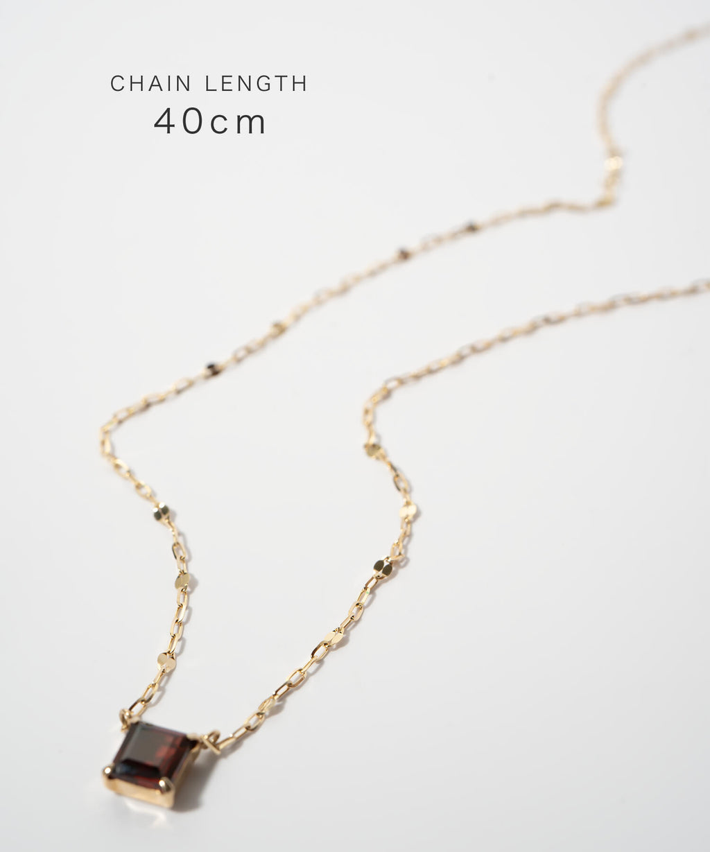 10K Gold Square Gemstone Dainty Necklace | TETRA-TVA