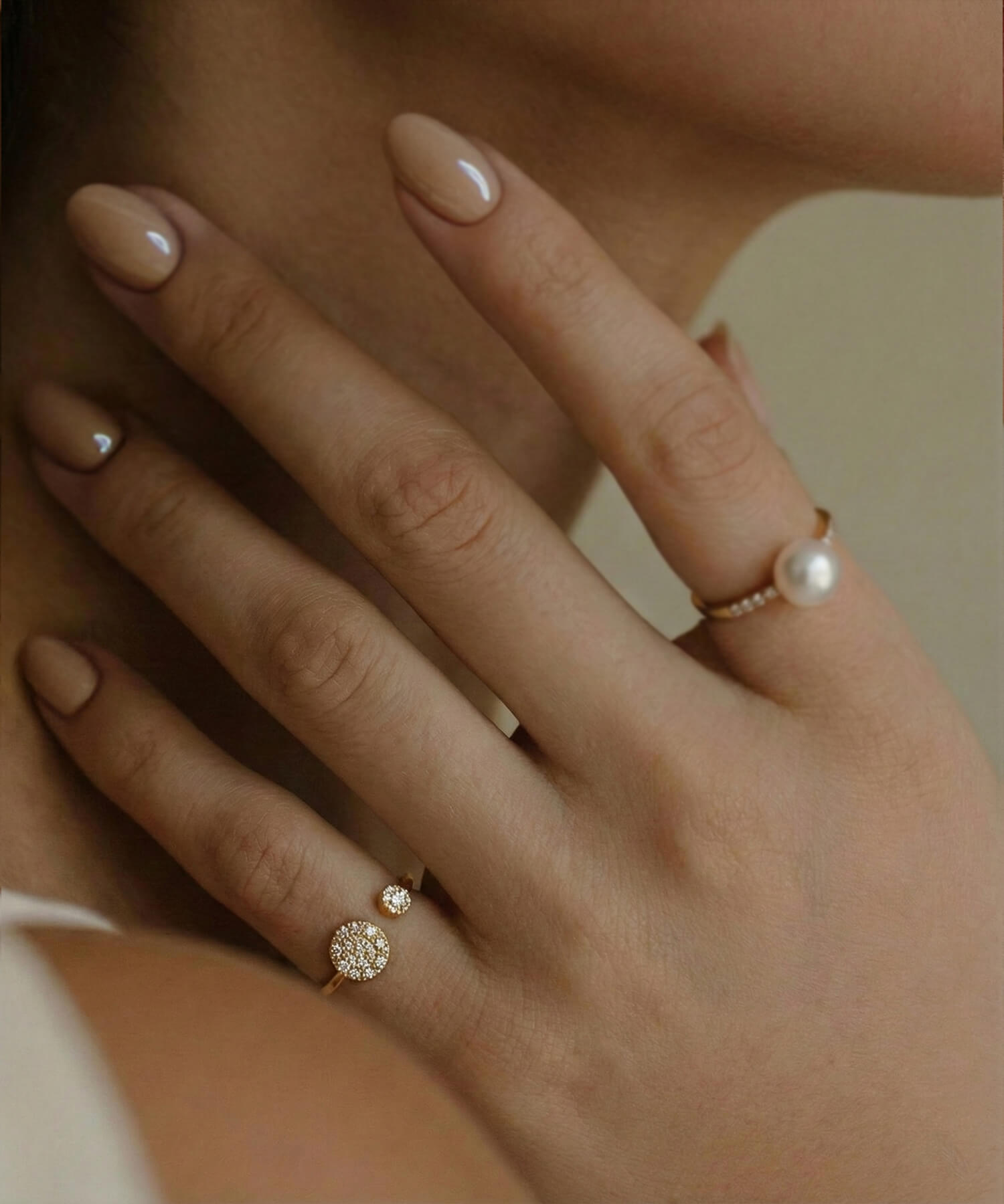 K18 Twin Diamond Fork Ring | THELAIA RING