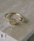 K18 Twin Diamond Fork Ring | THELAIA RING