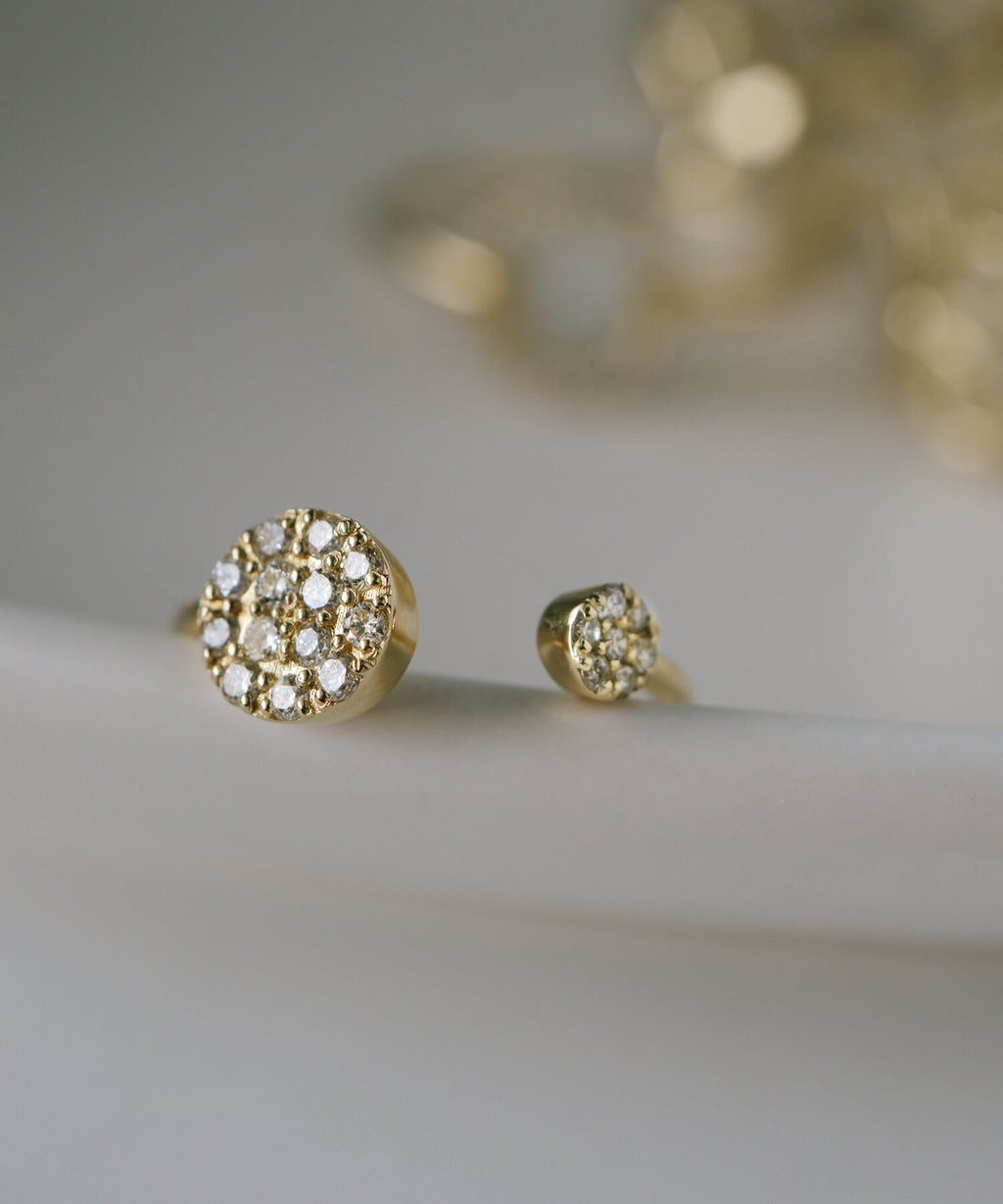 K18 Twin Diamond Fork Ring | THELAIA RING