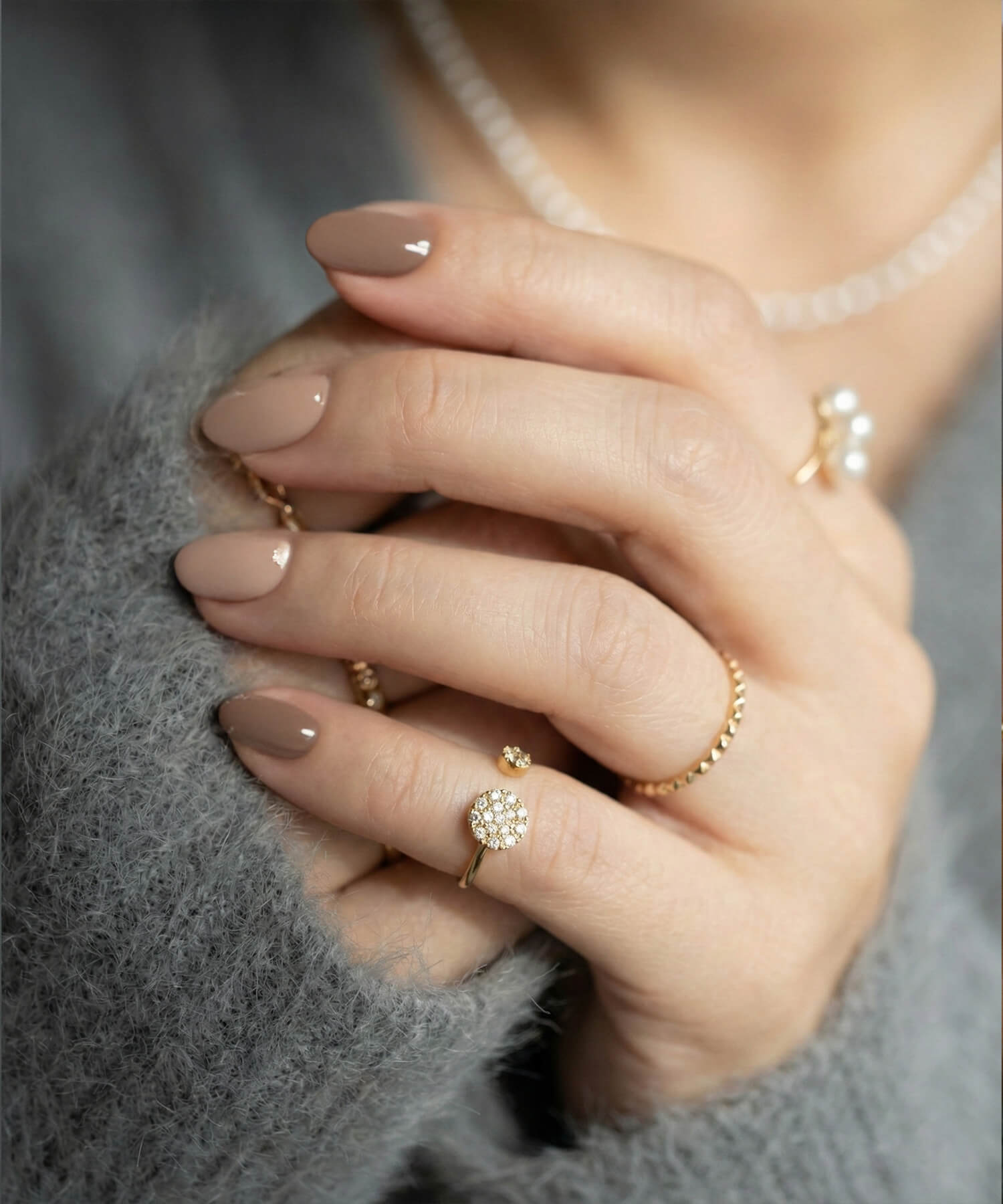 K18 Twin Diamond Fork Ring | THELAIA RING