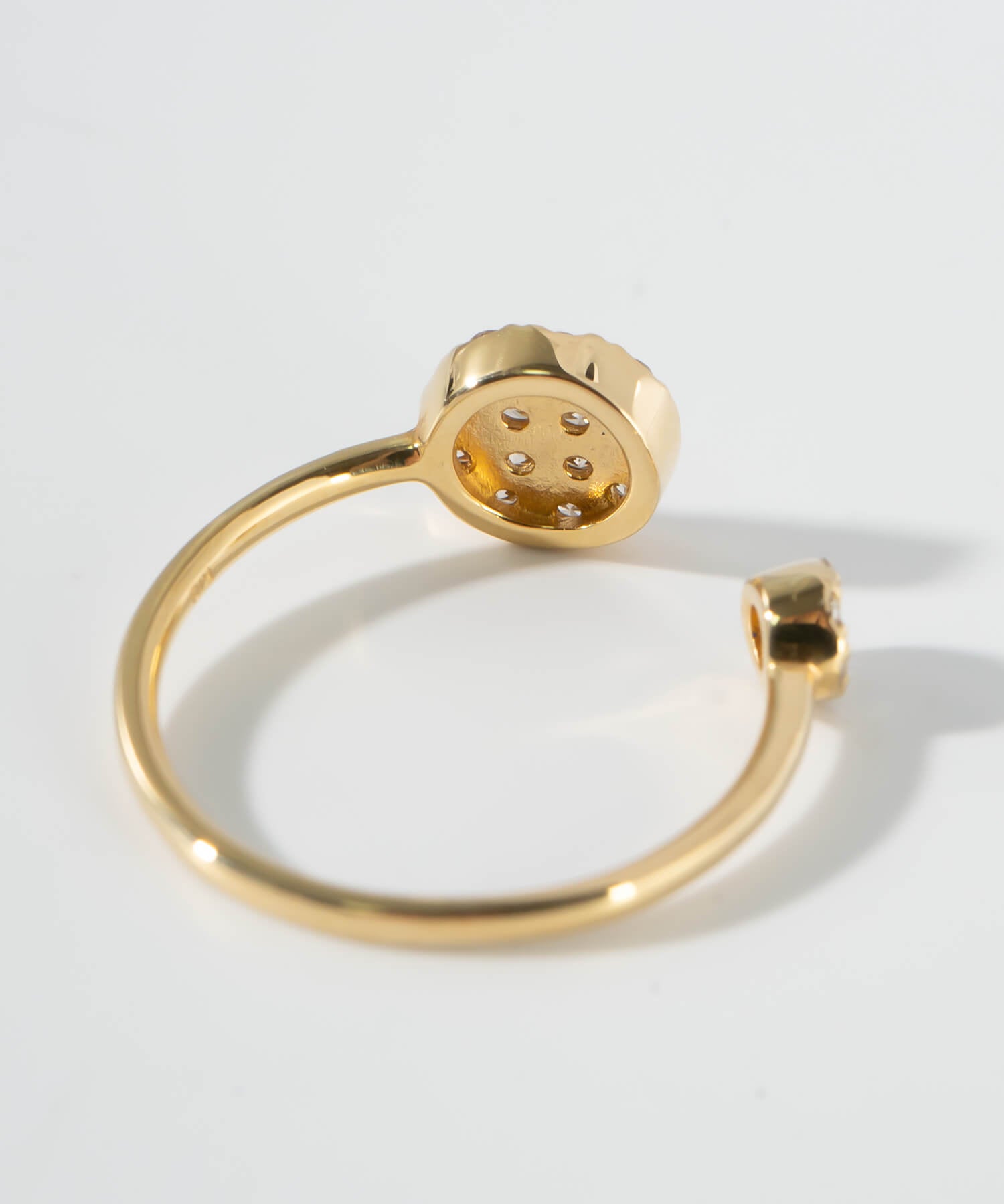 K18 Twin Diamond Fork Ring | THELAIA RING