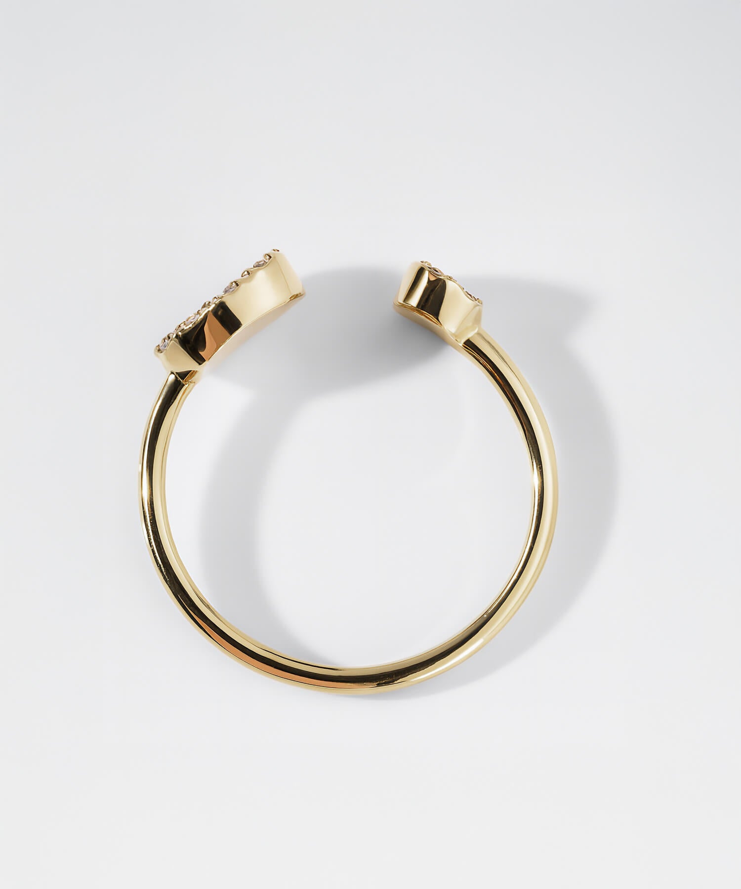 K18 Twin Diamond Fork Ring | THELAIA RING
