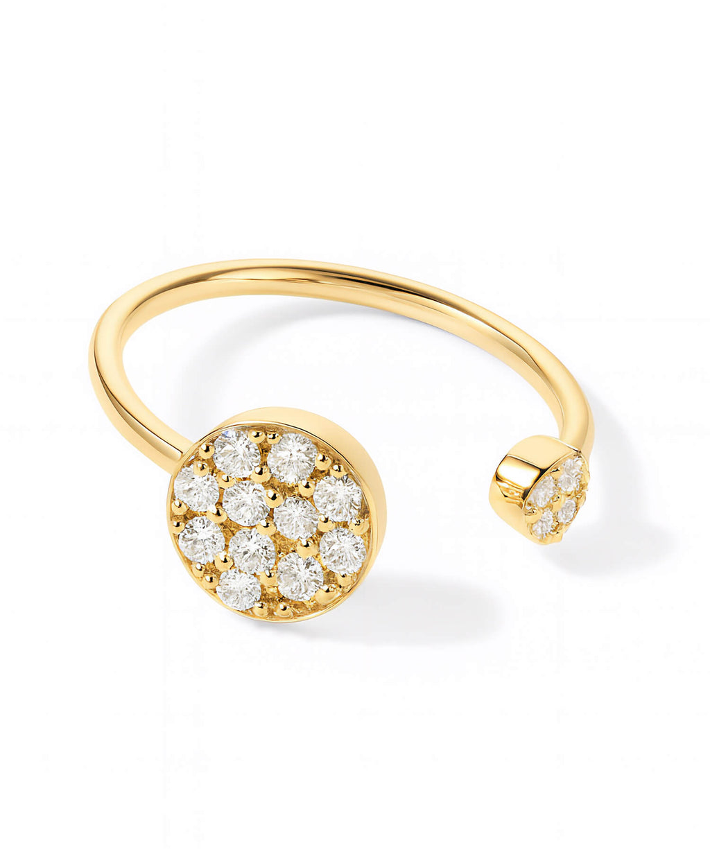 K18 Twin Diamond Fork Ring | THELAIA RING