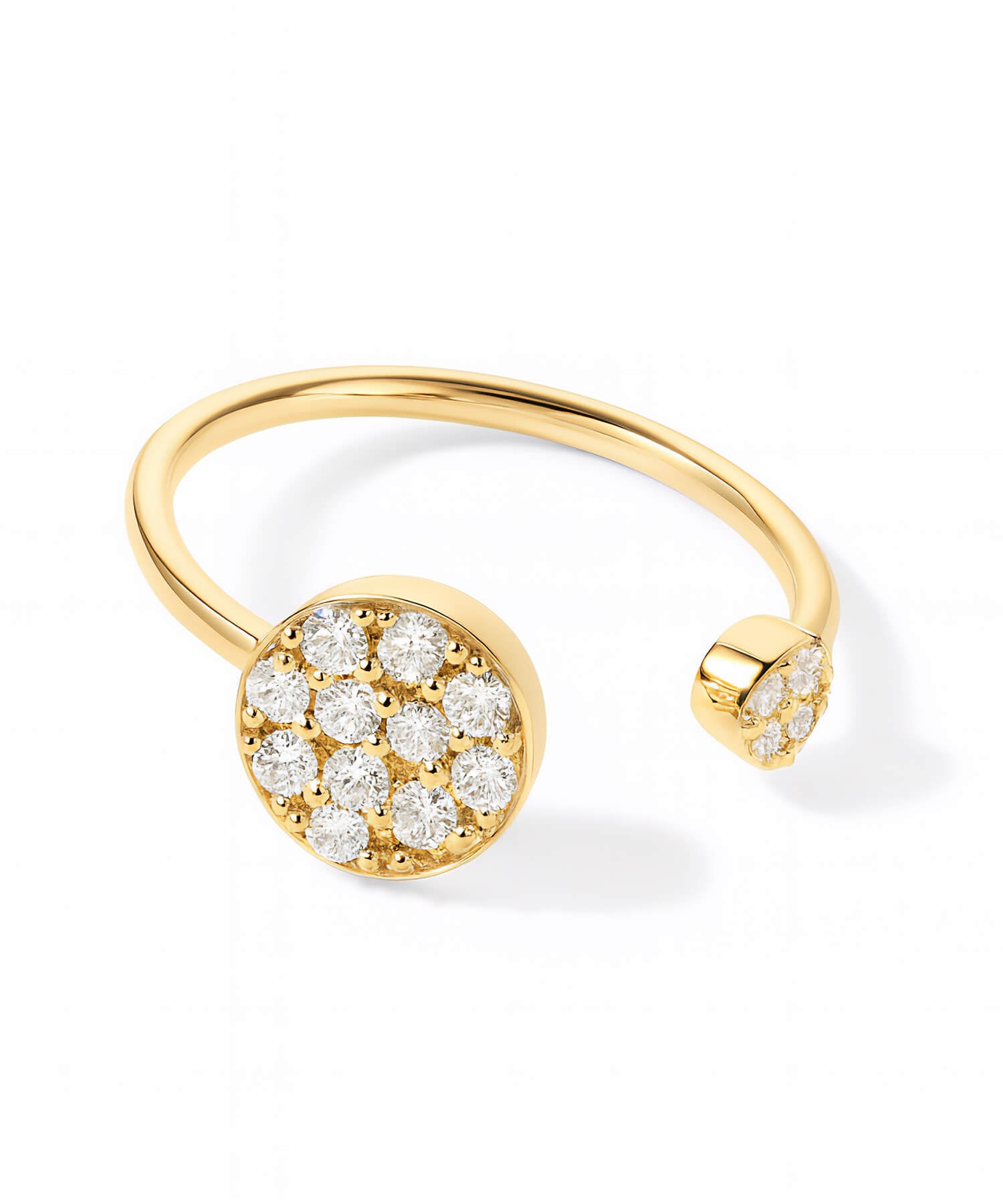 K18 Twin Diamond Fork Ring | THELAIA RING