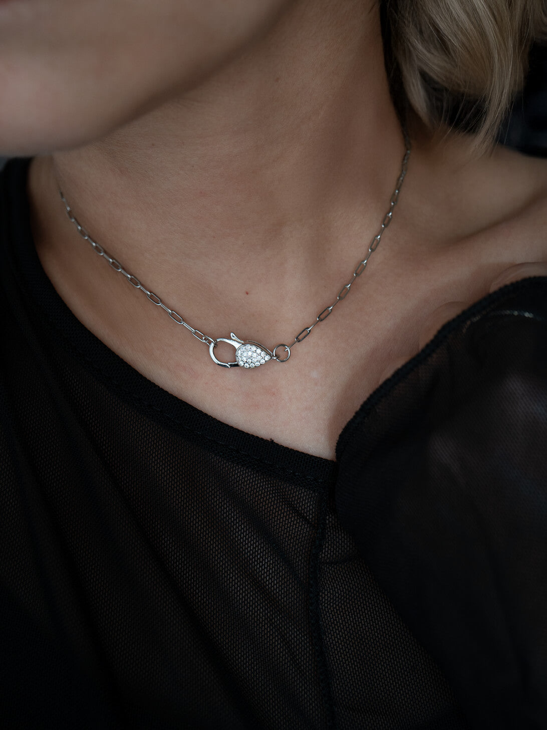 Silver925 glint hook choker Necklace | TIEDRA NECKLACE