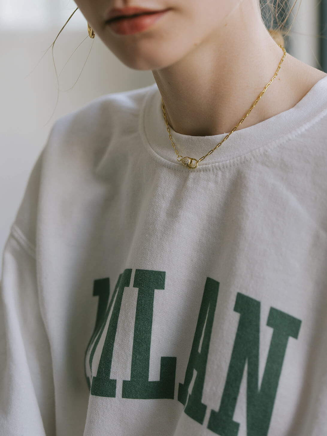 18K Gold Plated Sterling Silver Glint Hook Choker Necklace | TIEDRA