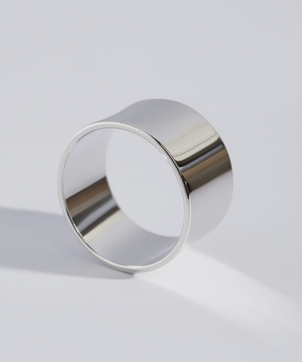 18K Gold Plated Sterling Silver Wide Tube Ring | TORONC SHINY