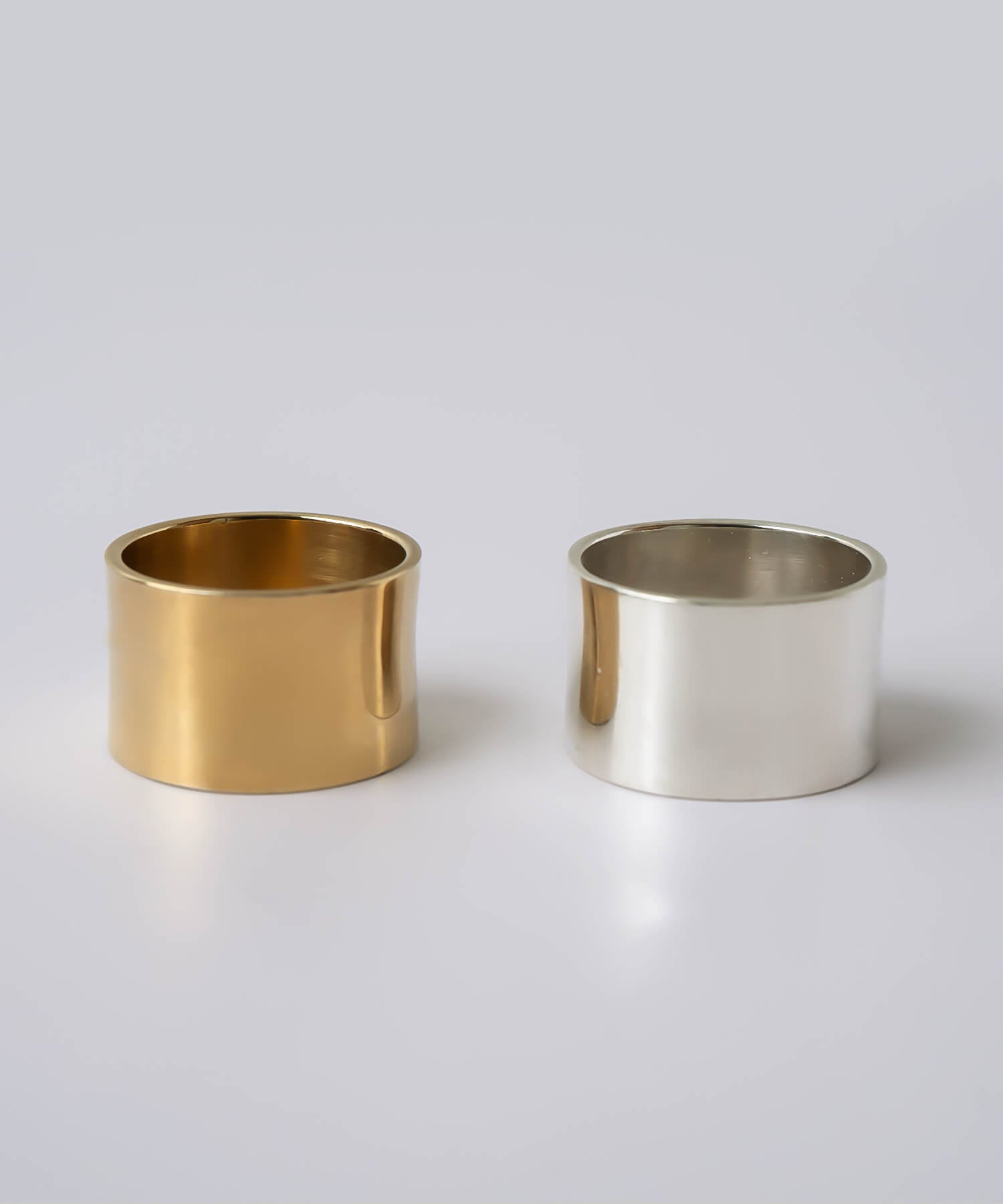 18K Gold Plated Sterling Silver Wide Tube Ring | TORONC SHINY