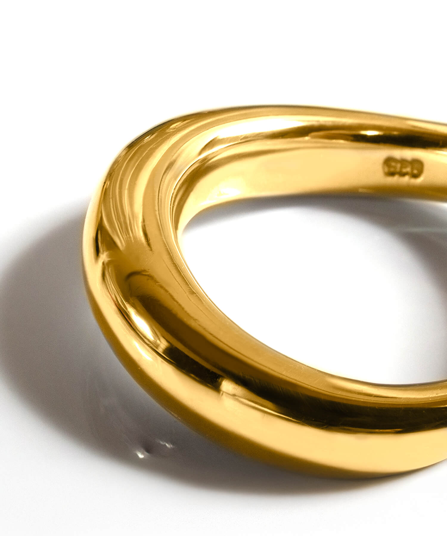 18K Gold Plated Sterling Silver Hand Forged Wavy Ring | ULUA