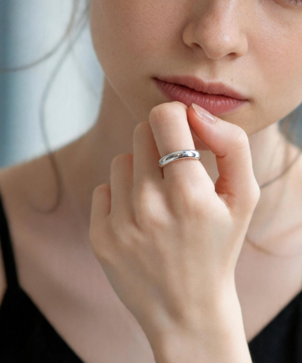 18K Gold Plated Sterling Silver Hand Forged Wavy Ring | ULUA
