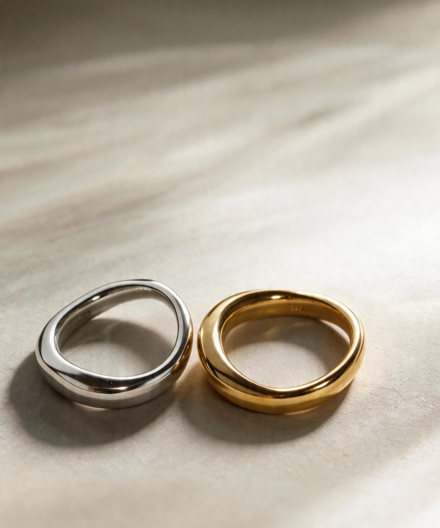 18K Gold Plated Sterling Silver Hand Forged Wavy Ring | ULUA