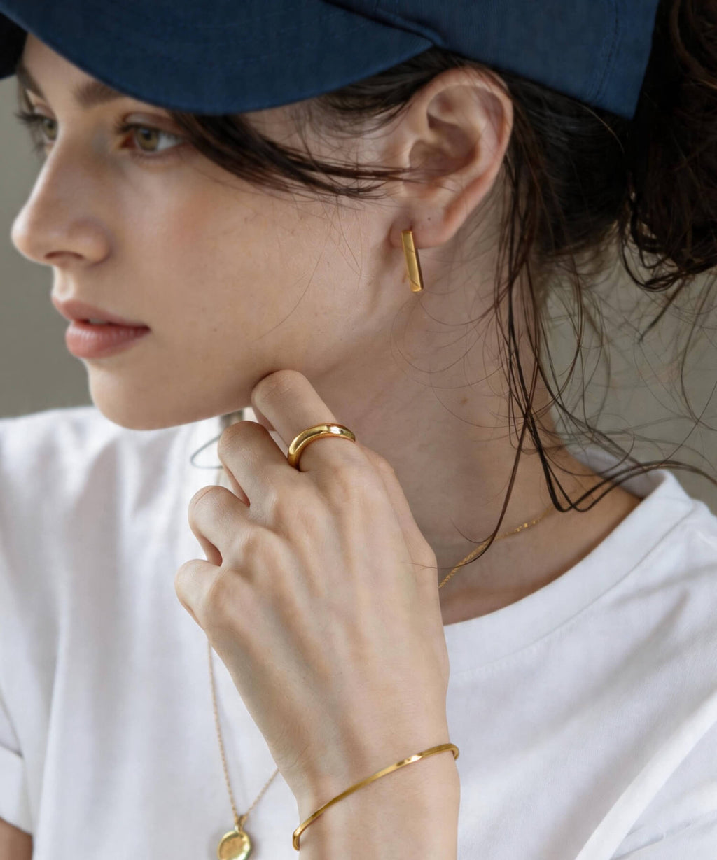 18K Gold Plated Sterling Silver Hand Forged Wavy Ring | ULUA