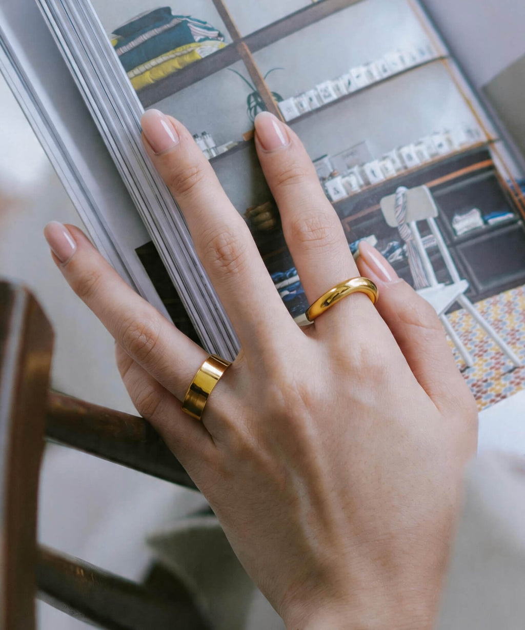 18K Gold Plated Sterling Silver Hand Forged Wavy Ring | ULUA