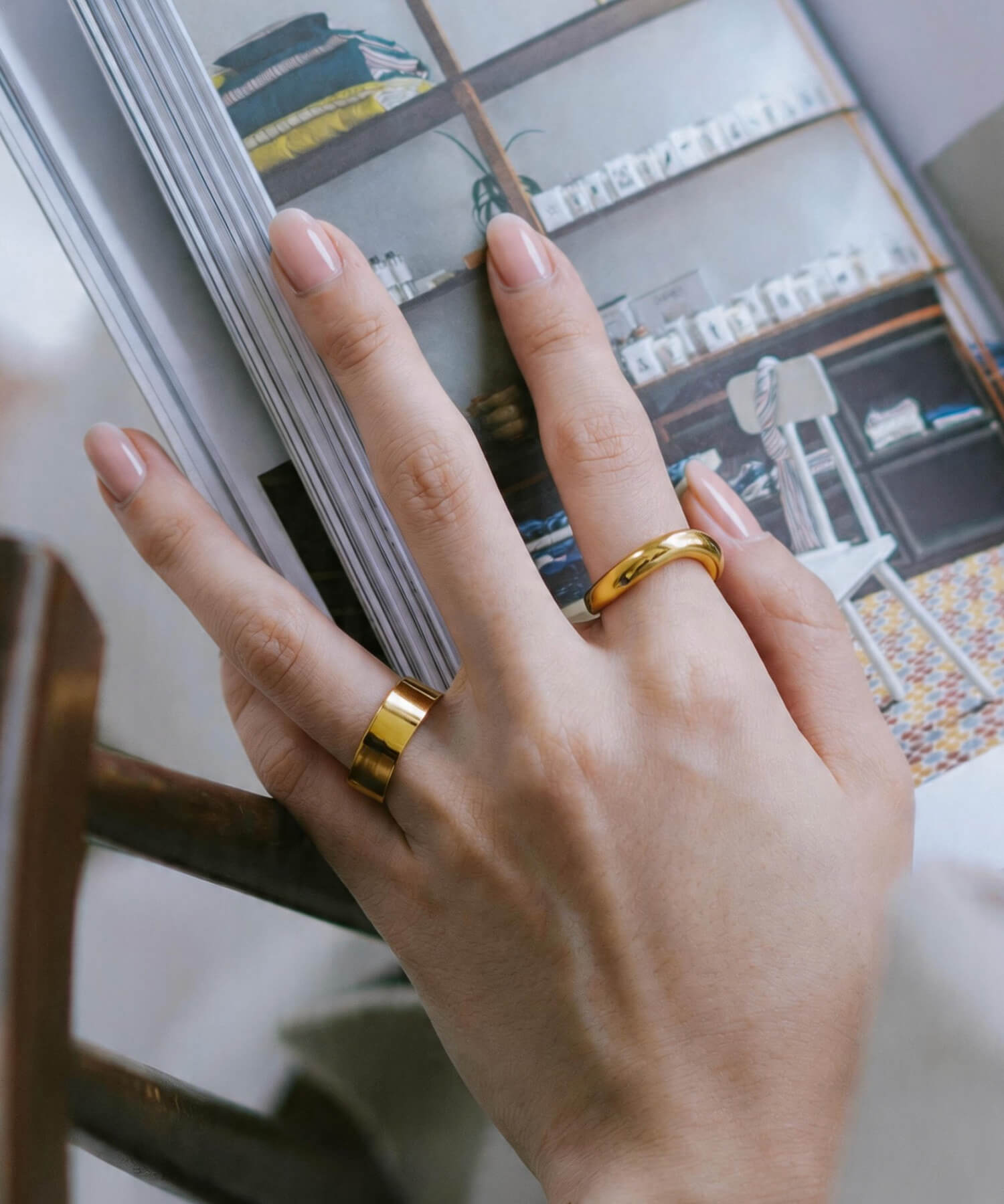 18K Gold Plated Sterling Silver Hand Forged Wavy Ring | ULUA