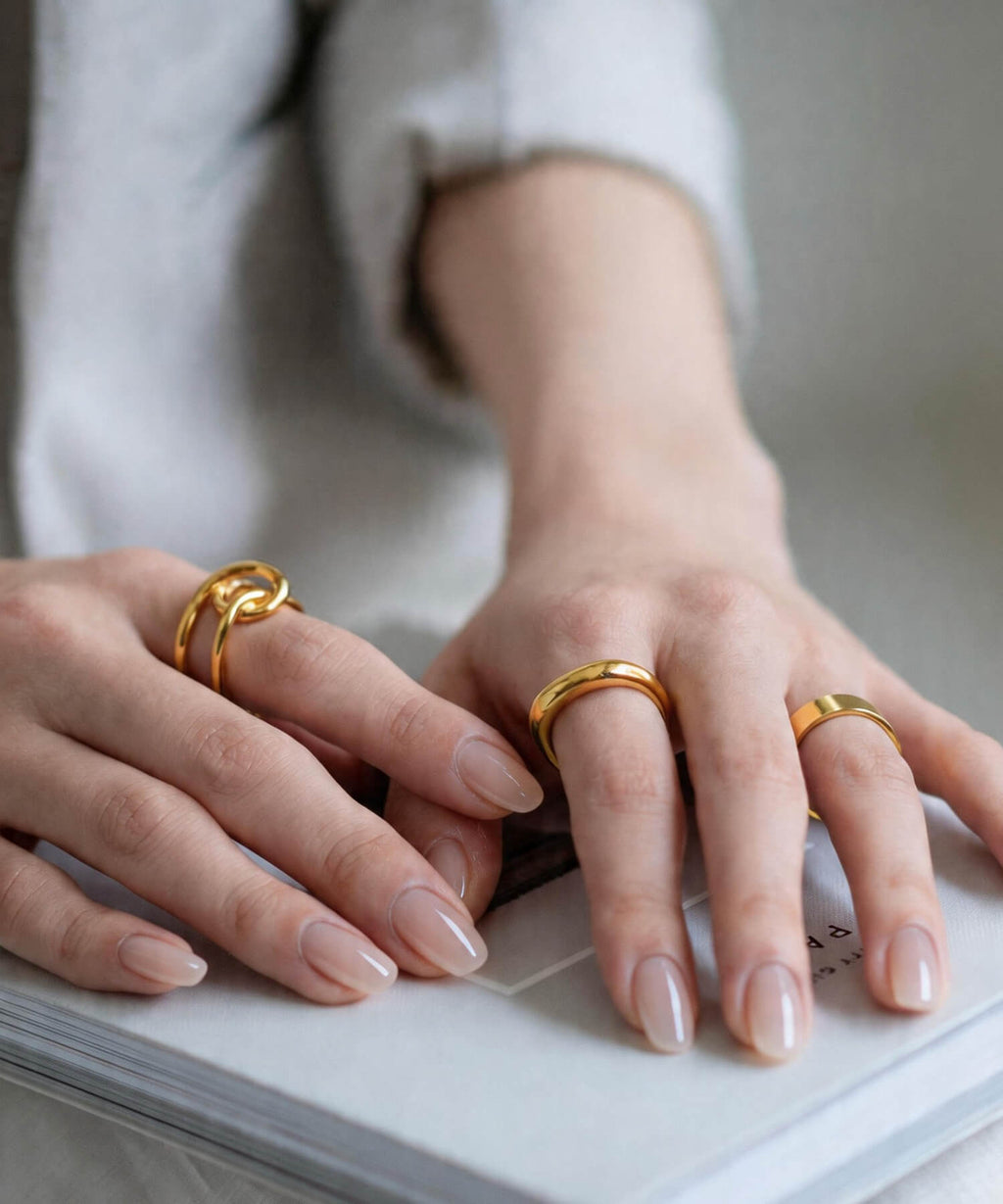 18K Gold Plated Sterling Silver Hand Forged Wavy Ring | ULUA