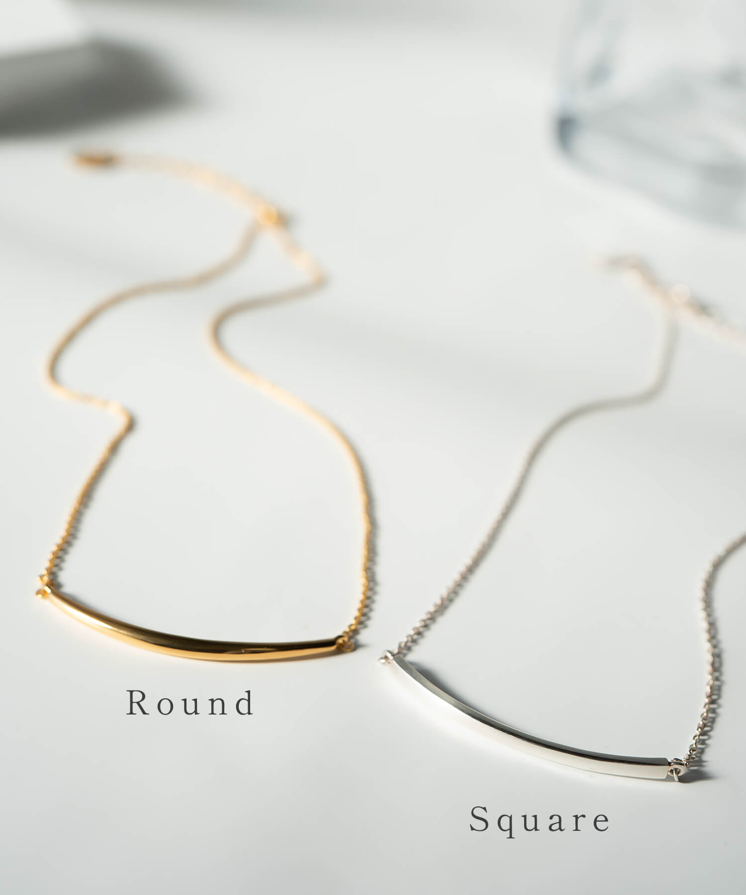 18K Gold Plated Sterling Silver Smile Line Bar Necklace | TIGO