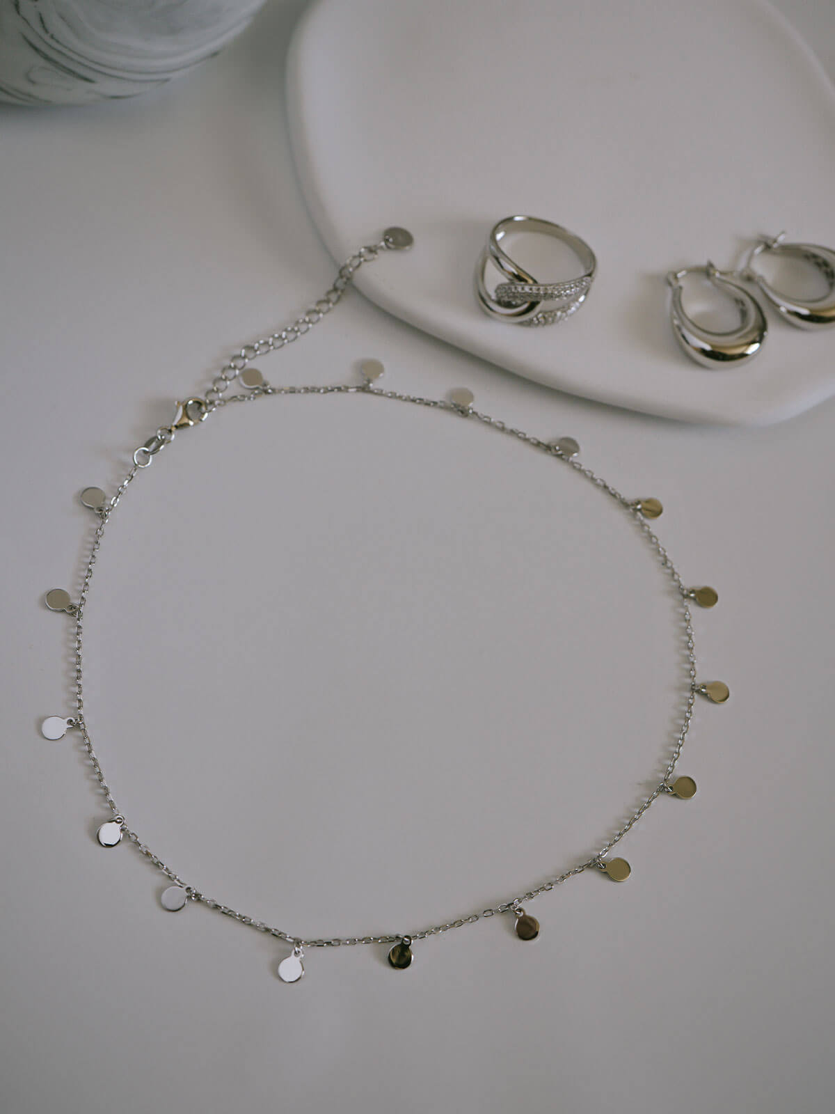 18K Gold Plated Sterling Silver Soft Sway Fringe Necklace | VELIALA