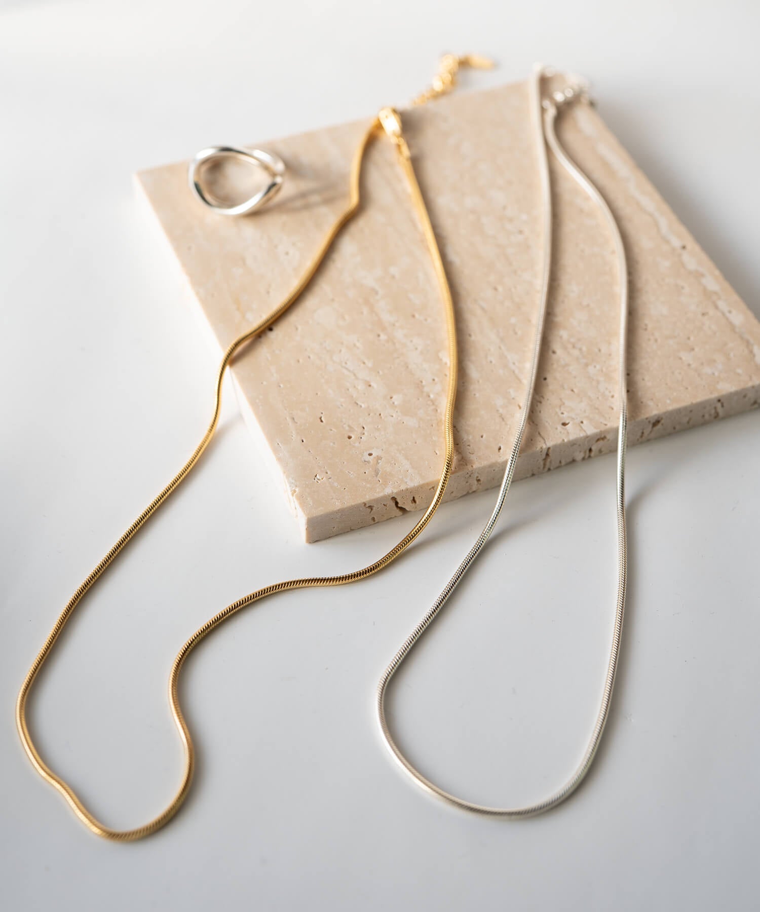 18K Gold Plated Sterling Silver Snake Chain Necklace | VENEC