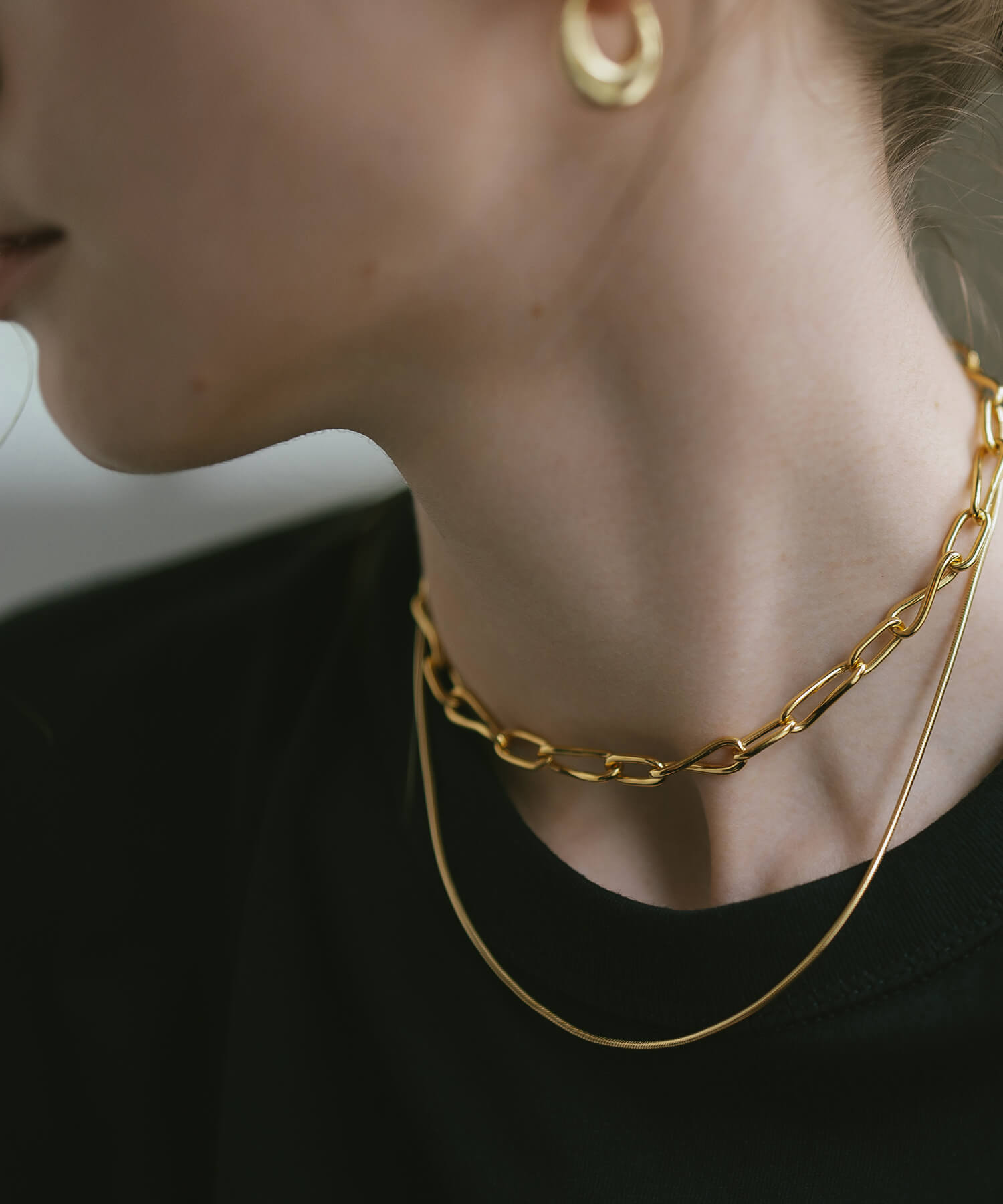 18K Gold Plated Sterling Silver Snake Chain Necklace | VENEC