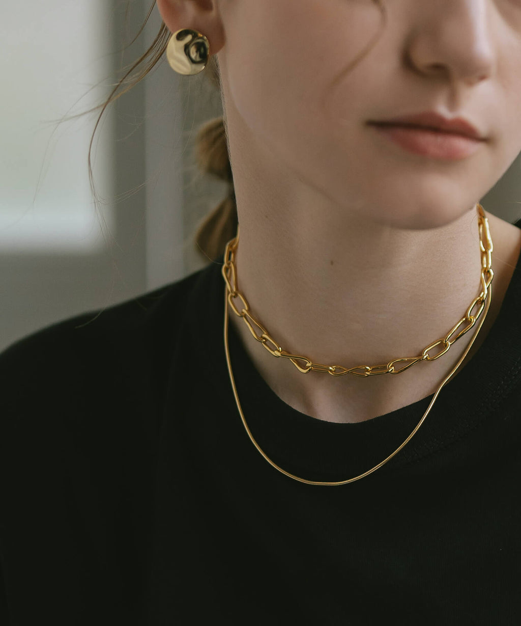 18K Gold Plated Sterling Silver Snake Chain Necklace | VENEC