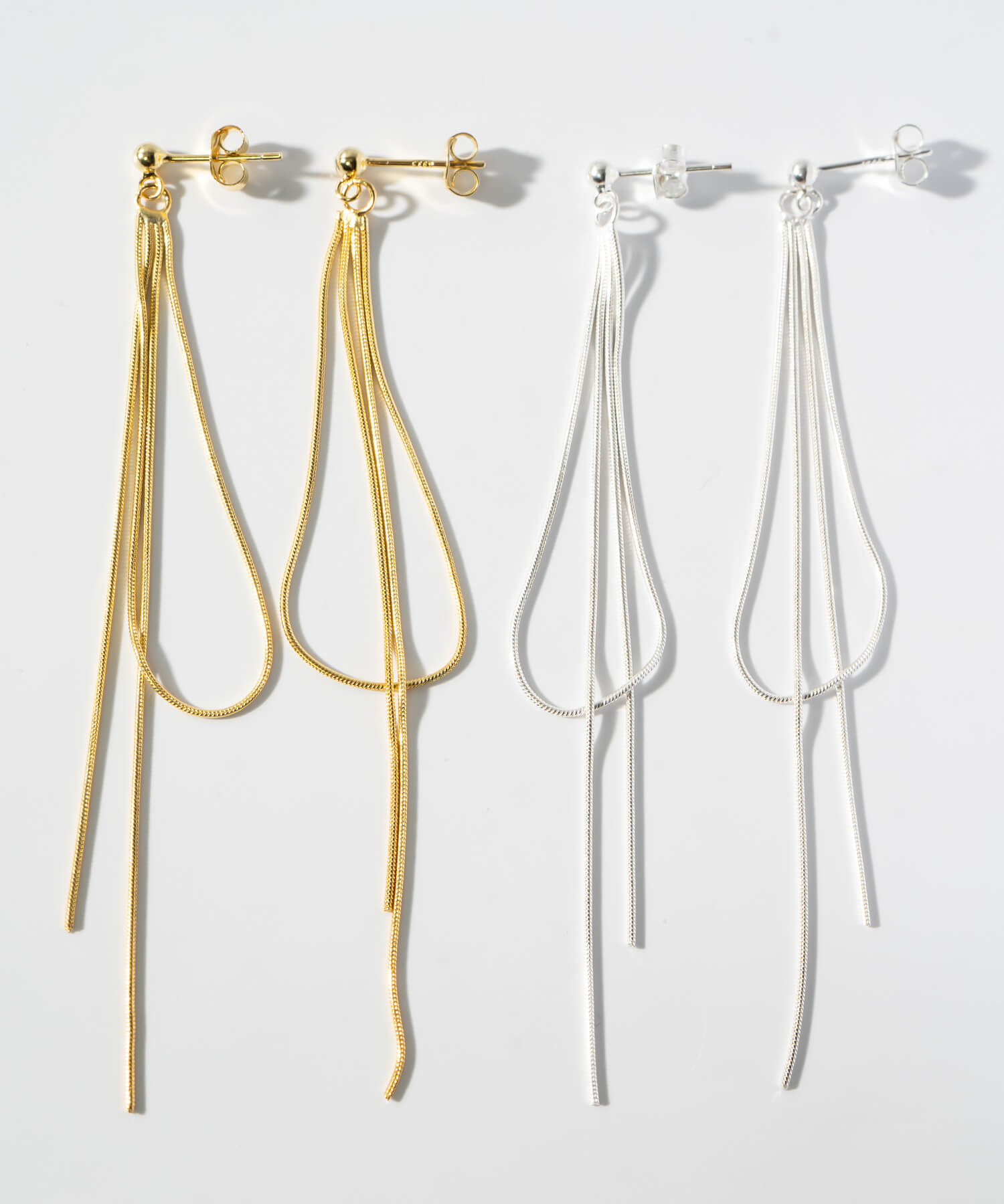 18K Gold Plated Sterling Silver Graceful Line Earrings | VENEC