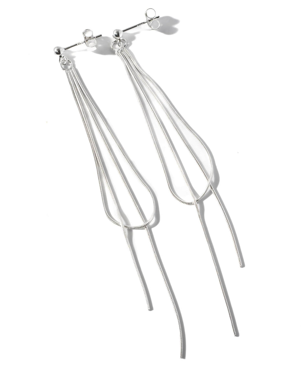 18K Gold Plated Sterling Silver Graceful Line Earrings | VENEC