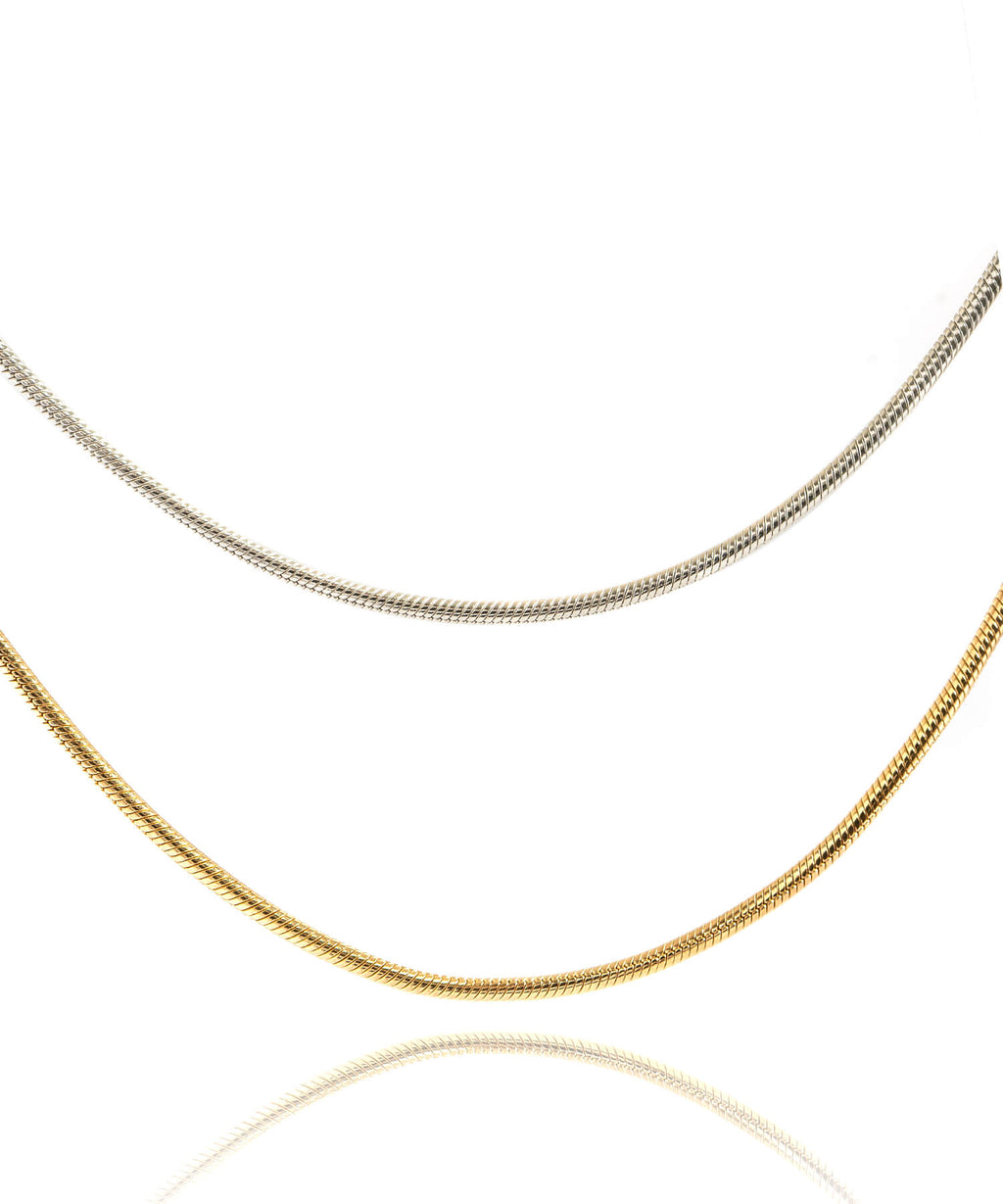 18K Gold Plated Sterling Silver Snake Chain Necklace | VENEC