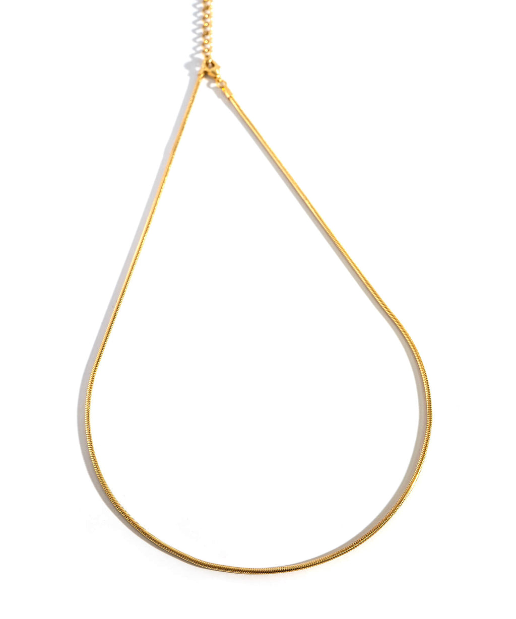 18K Gold Plated Sterling Silver Snake Chain Necklace | VENEC