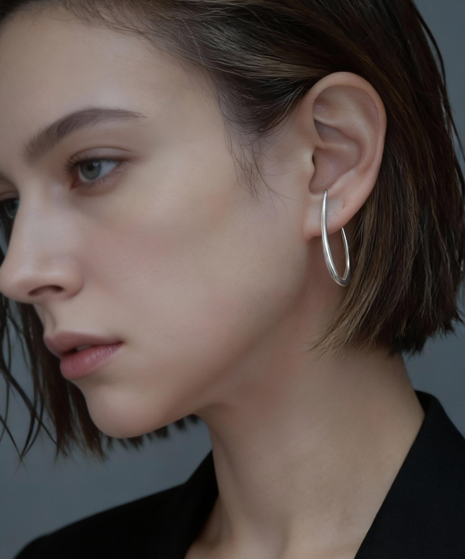 18K Gold Plated Sterling Silver Half Hook Elegant Earrings | VIIDA