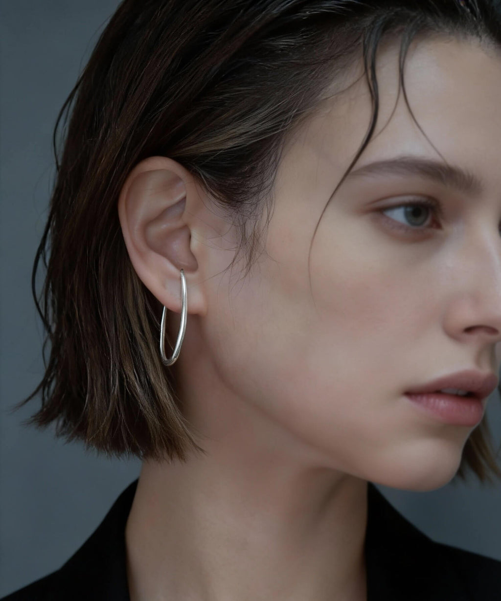 18K Gold Plated Sterling Silver Half Hook Elegant Earrings | VIIDA