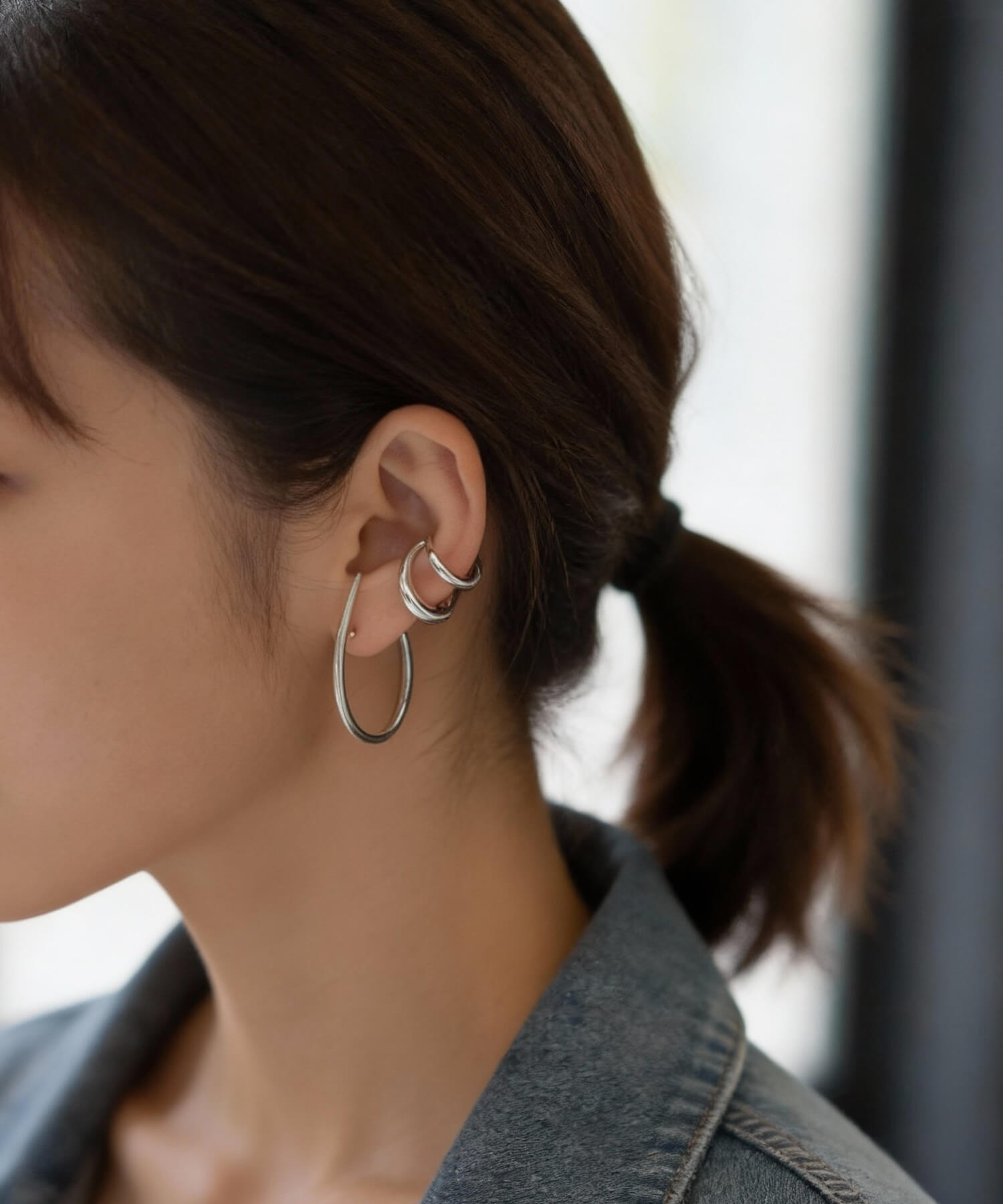 18K Gold Plated Sterling Silver Half Hook Elegant Earrings | VIIDA