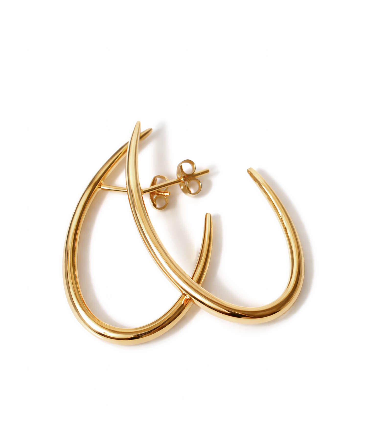 18K Gold Plated Sterling Silver Half Hook Elegant Earrings | VIIDA