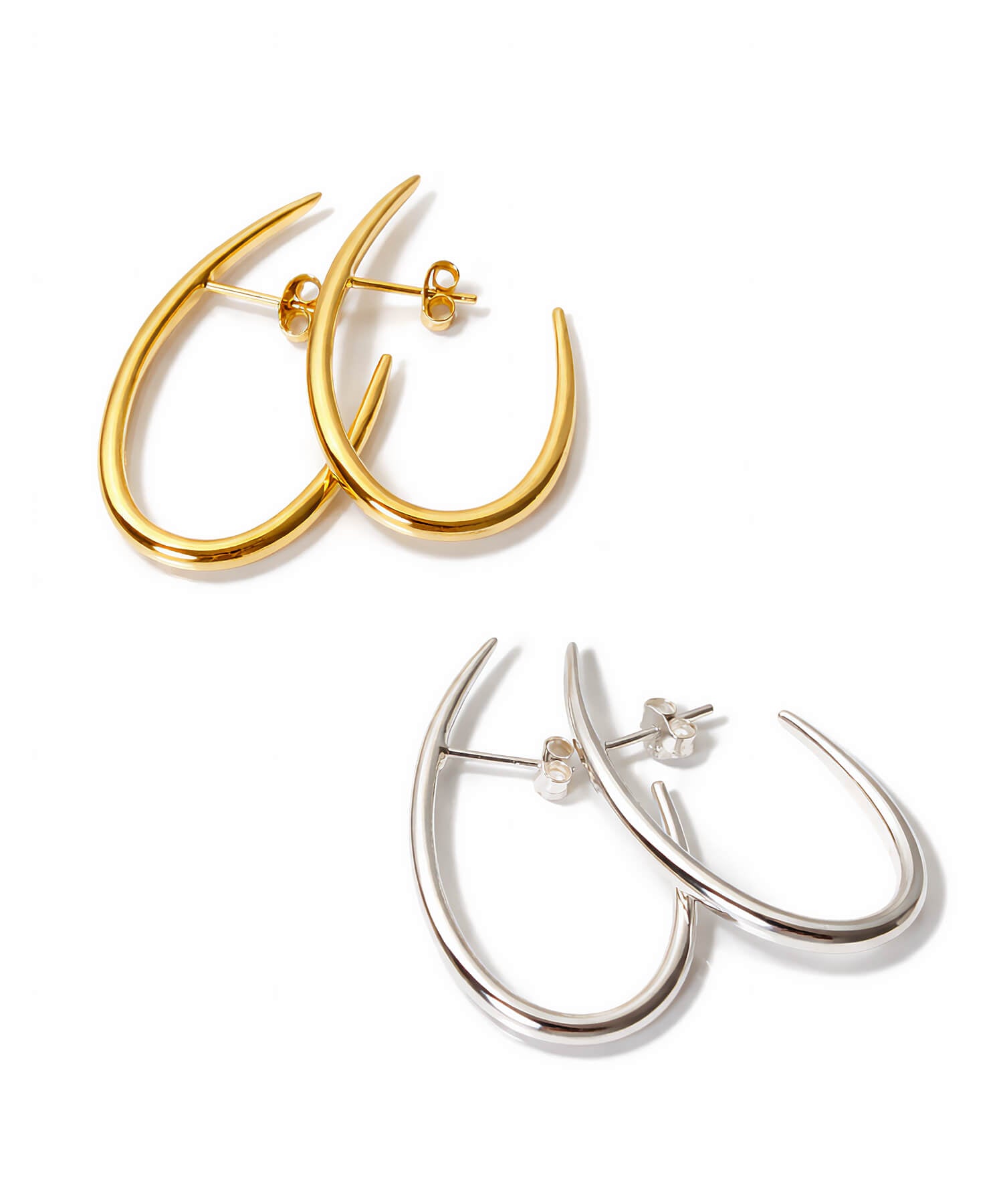 18K Gold Plated Sterling Silver Half Hook Elegant Earrings | VIIDA