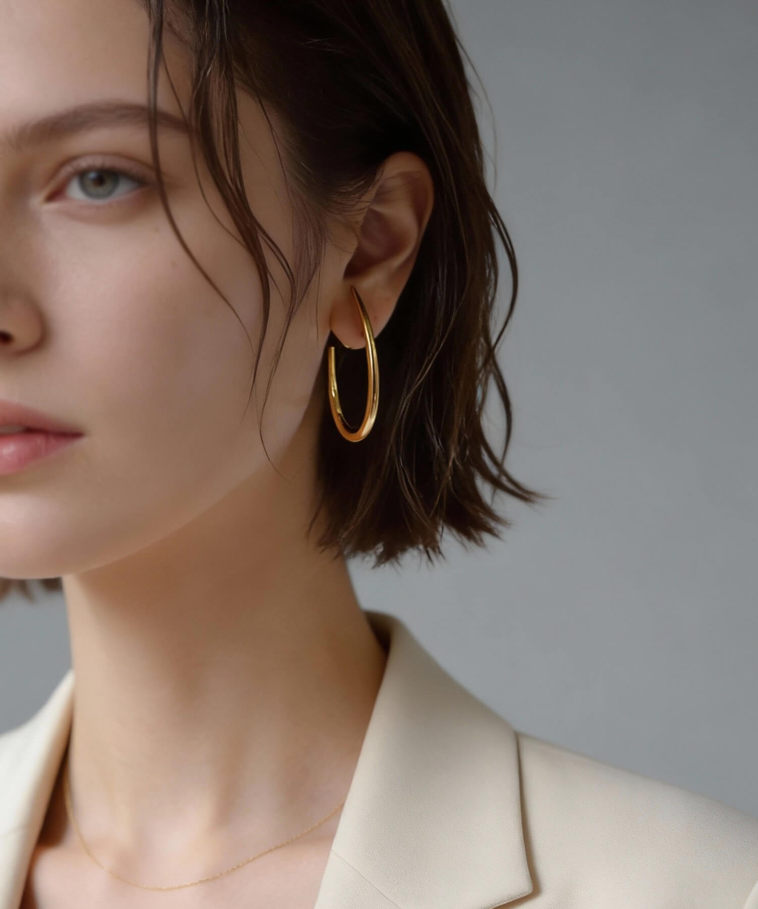 18K Gold Plated Sterling Silver Half Hook Elegant Earrings | VIIDA