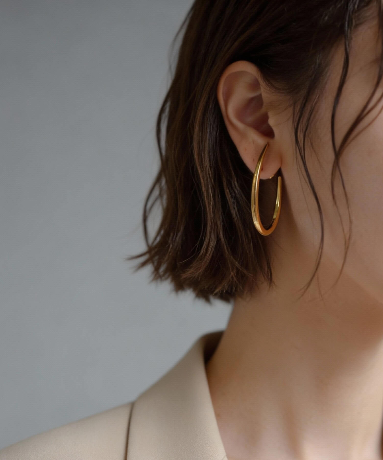 18K Gold Plated Sterling Silver Half Hook Elegant Earrings | VIIDA
