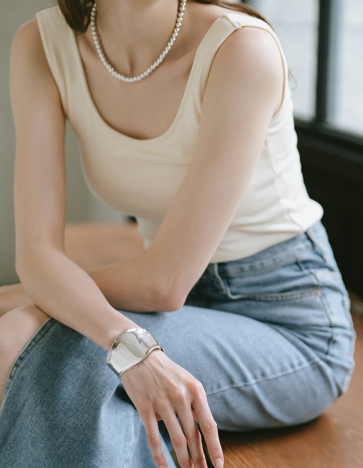 925 Sterling Silver Wide Bangle | KARPOS