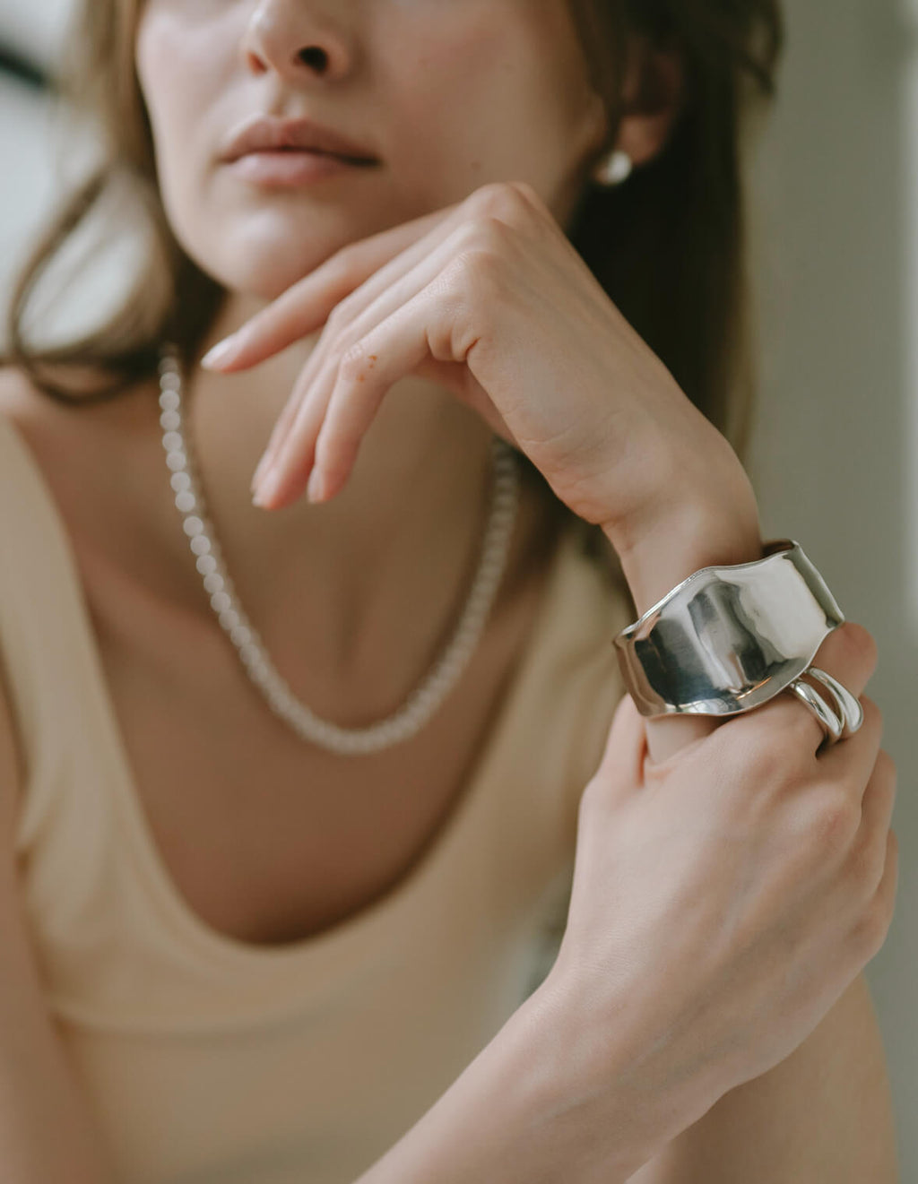 925 Sterling Silver Wide Bangle | KARPOS