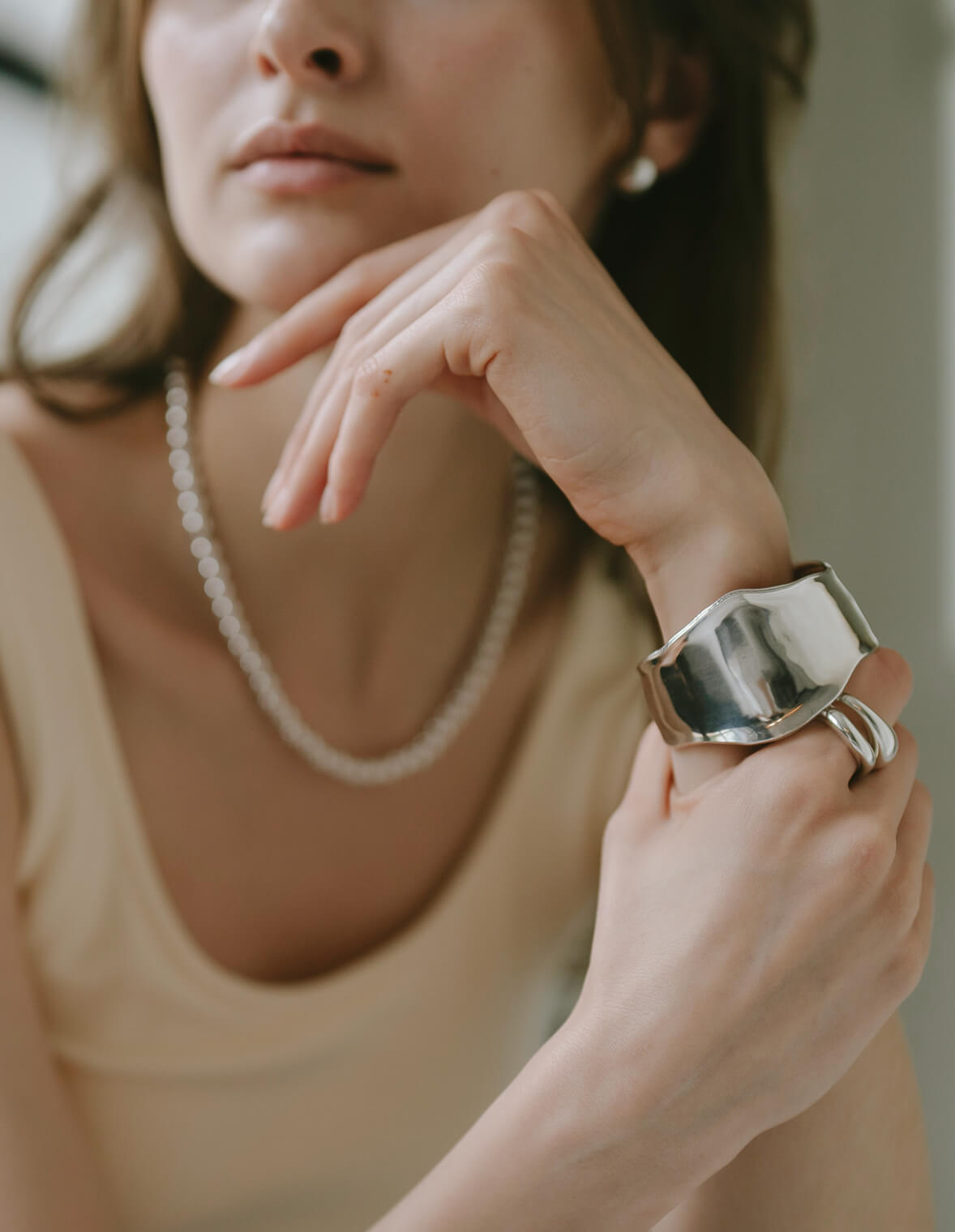 925 Sterling Silver Wide Bangle | KARPOS