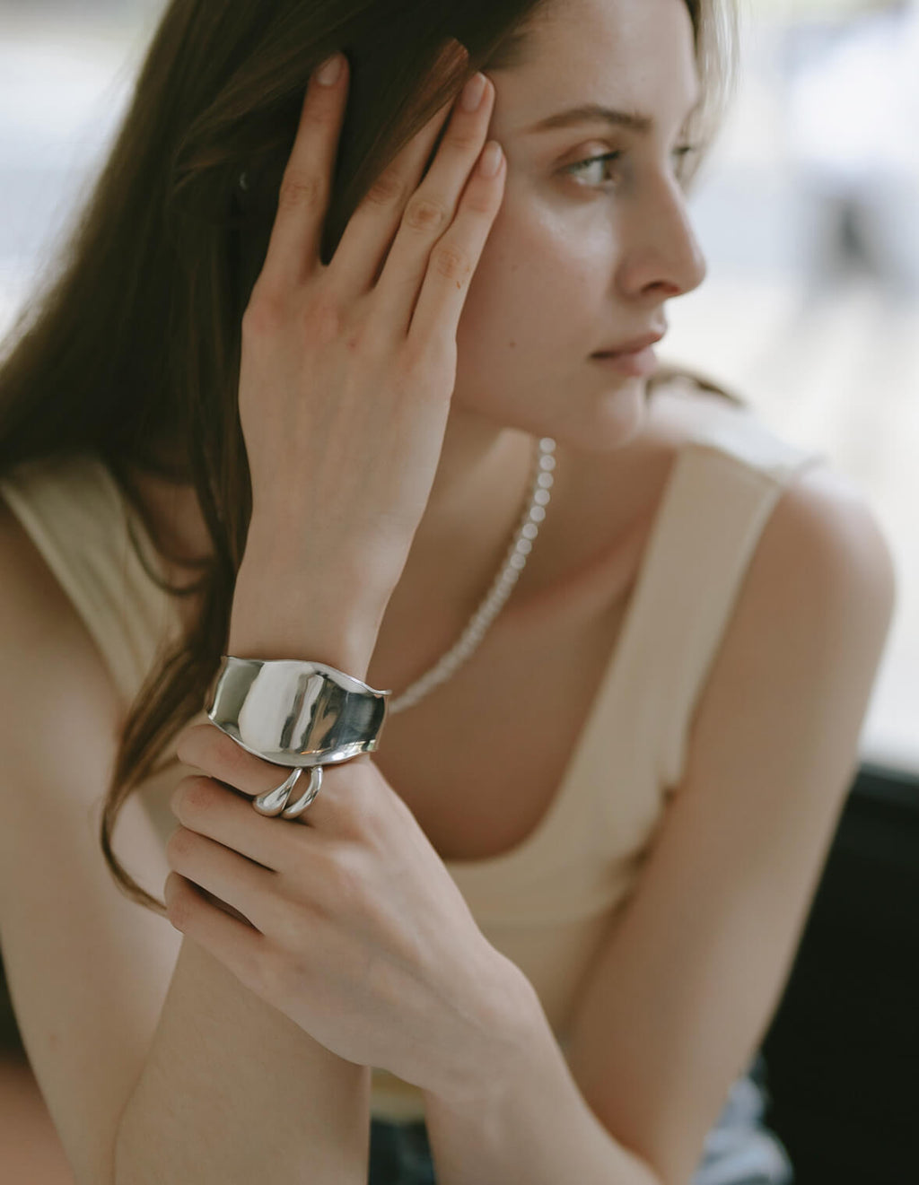 925 Sterling Silver Wide Bangle | KARPOS